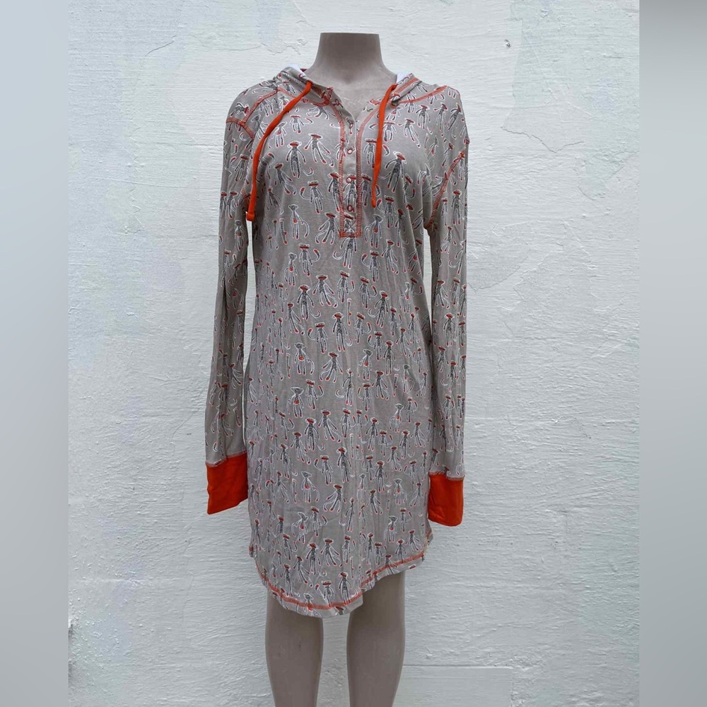 munki munki Gray and Orange Long Sleeve Dress